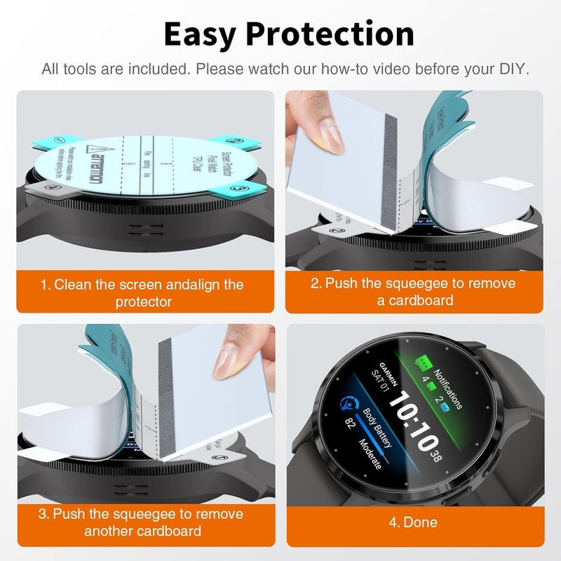 LK 6 Pack for Garmin Venu 3s Screen Protector 41mm - Anti-Scratch, Self-Healing Soft TPU Screen Protector for Garmin Venu 41mm, Bubble Free, HD Transparent, Touch Sensitive - Image 3